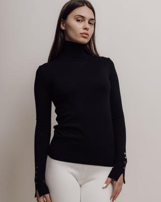 Jersey de cuello alto para mujer Dilvin 1268 Negro
