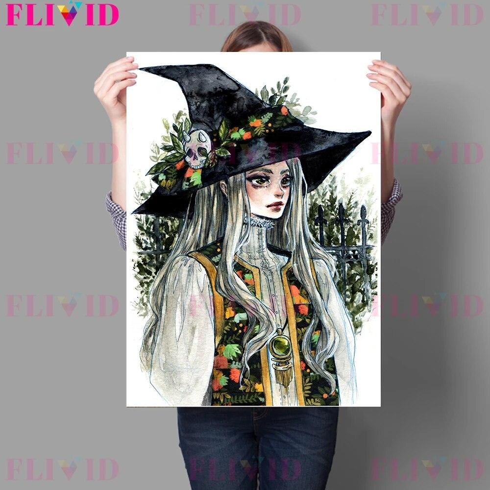 Lovely Lori Little Witch Art Posters And Prints Decorative Witchcraft And Magic Of Witches Wall Art Canvas Painting No Frame