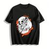 Dark Style Skull Flower Print Trendy Cool Casual Short Sleeve T-Shirt Pure Cotton T-shirt
