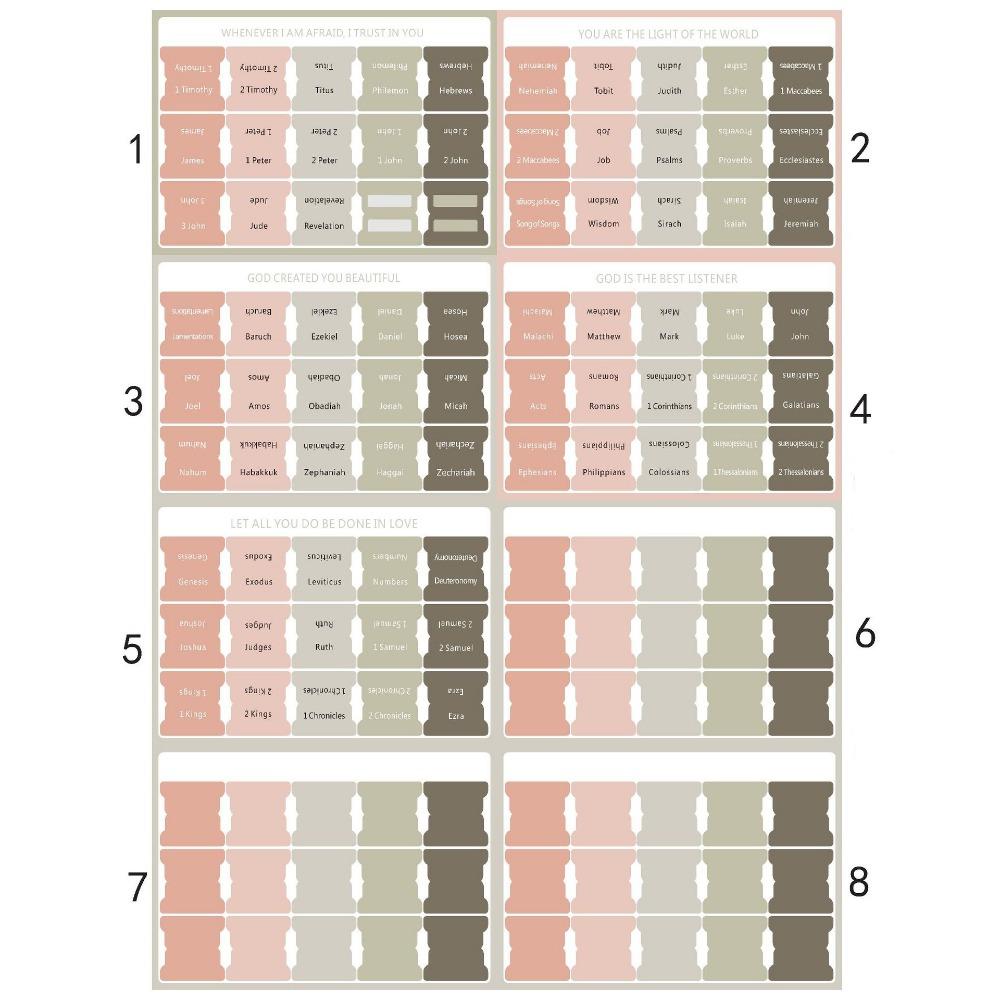 120PCS Laminated Laminated Bible Tabs Colorful Colorful Index Tabs Book Index