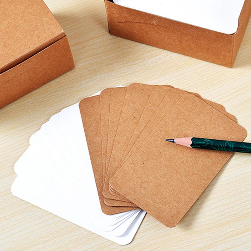 100 Pcs Blank Hard Paper Cardboard Diy Postcards Message
