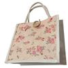 Fashionable Mini Fabric Bag With Sweet Floral Print Top Handle Handbag For Women Great For Casual Or School Use Pink