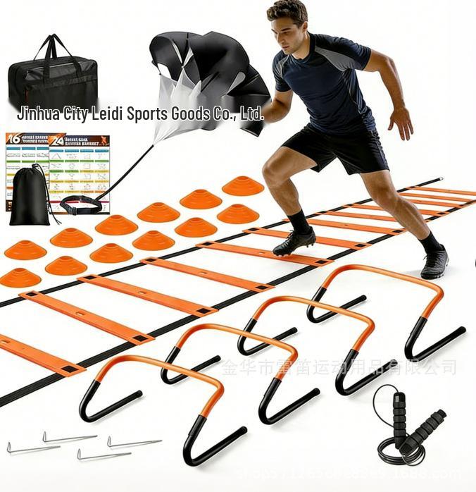 Cross-Border Football Agility Training Set: Ladder, Cones, Poles & Resistance Parachute
