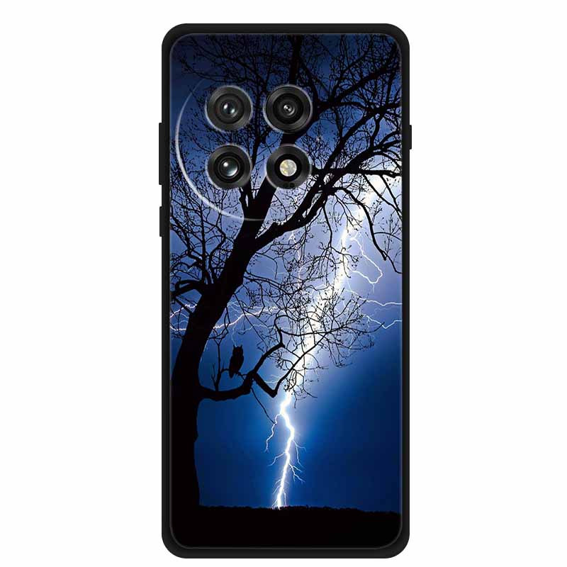 Funda For OnePlus13 5G Case OnePlus 13R Black Silicone Soft Flower Fashion TPU Back Cover For OnePlus13 13R Case Protective Capa