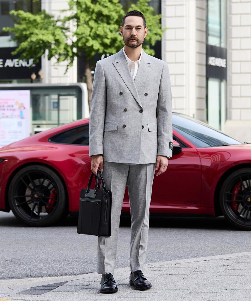 Stco [Summer Suit] Italy Marlane Wool & Linen Double-Breasted Suit Set_Grey (Classic Fit)_Ssjub92Set