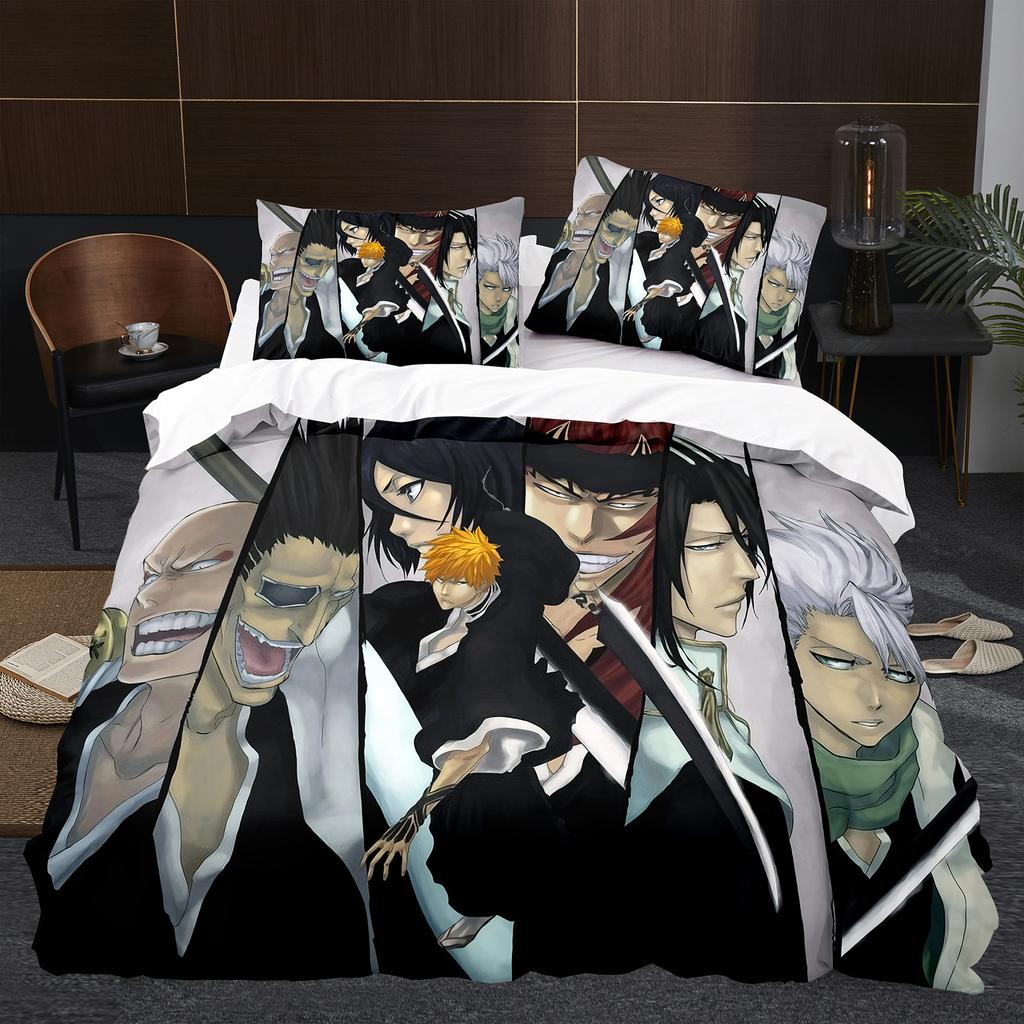 Anime Bleach Bedding Collection Cartoon Comforter Duvet Cover Collections With Bed Linen Twin Queen King Single Size Home Decor Kids Kawaii