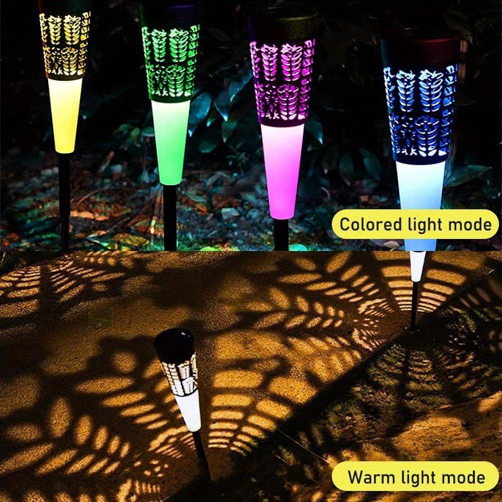 6Pcs Solar Garden Light Lawn Lamp IP65 Waterproof No Wiring Required Flashing Color Changing LED Solar Outdoor Light