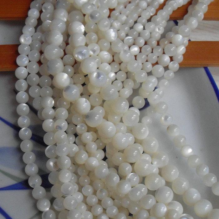Natural White Mother-of-Pearl Round Beads for DIY Jewelry and Accessories