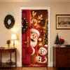 Elastisches Weihnachtsmann-Hintergrundbanner 2*0,9m Feiertagstürbanner Weihnachts-Heimdekoration