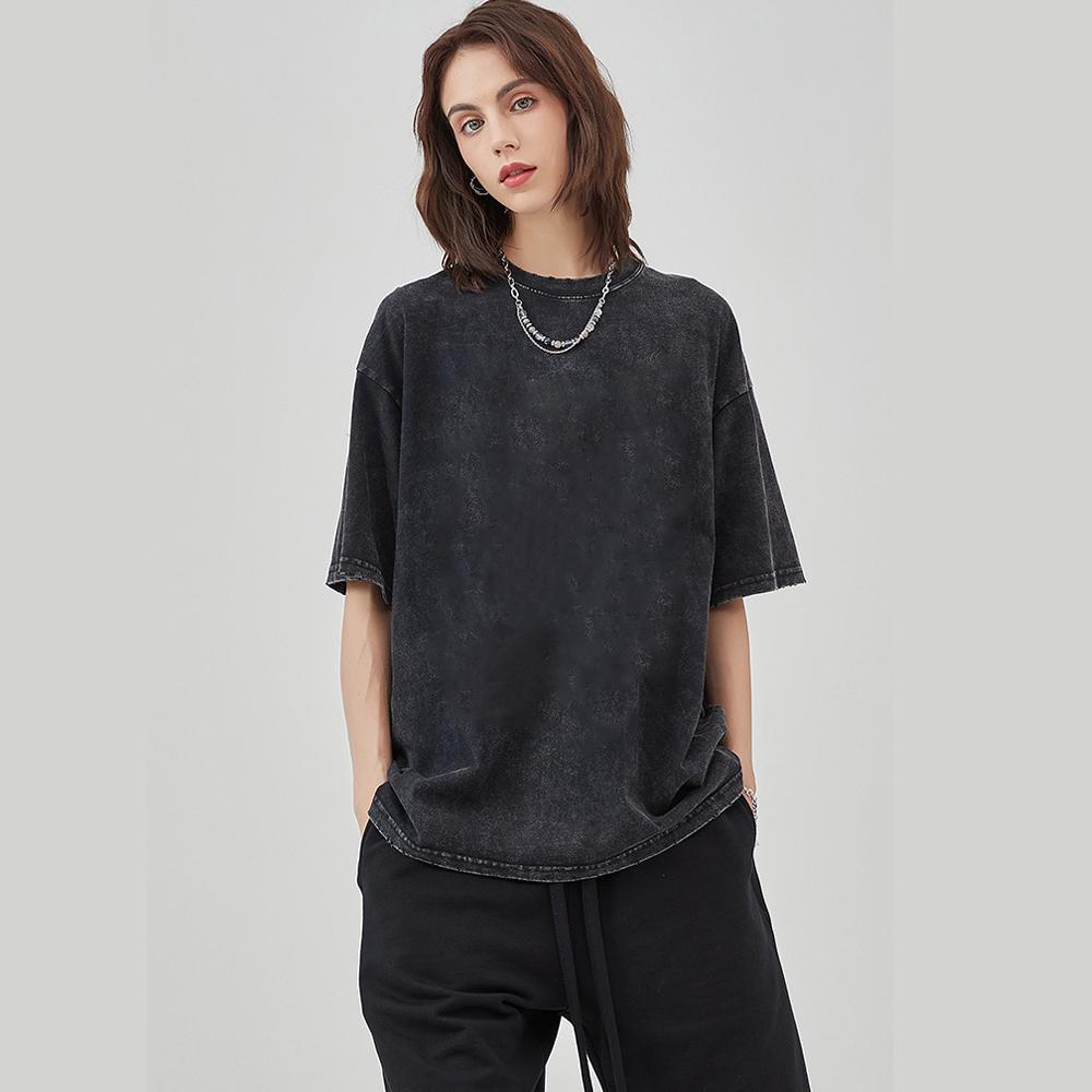BLEACH Printed Washed Oversized Men Women T Shirt Vintage Street Cotton T-shirt Short Sleeve Clothing Casual Streetwear Loose Female Male Clothing 