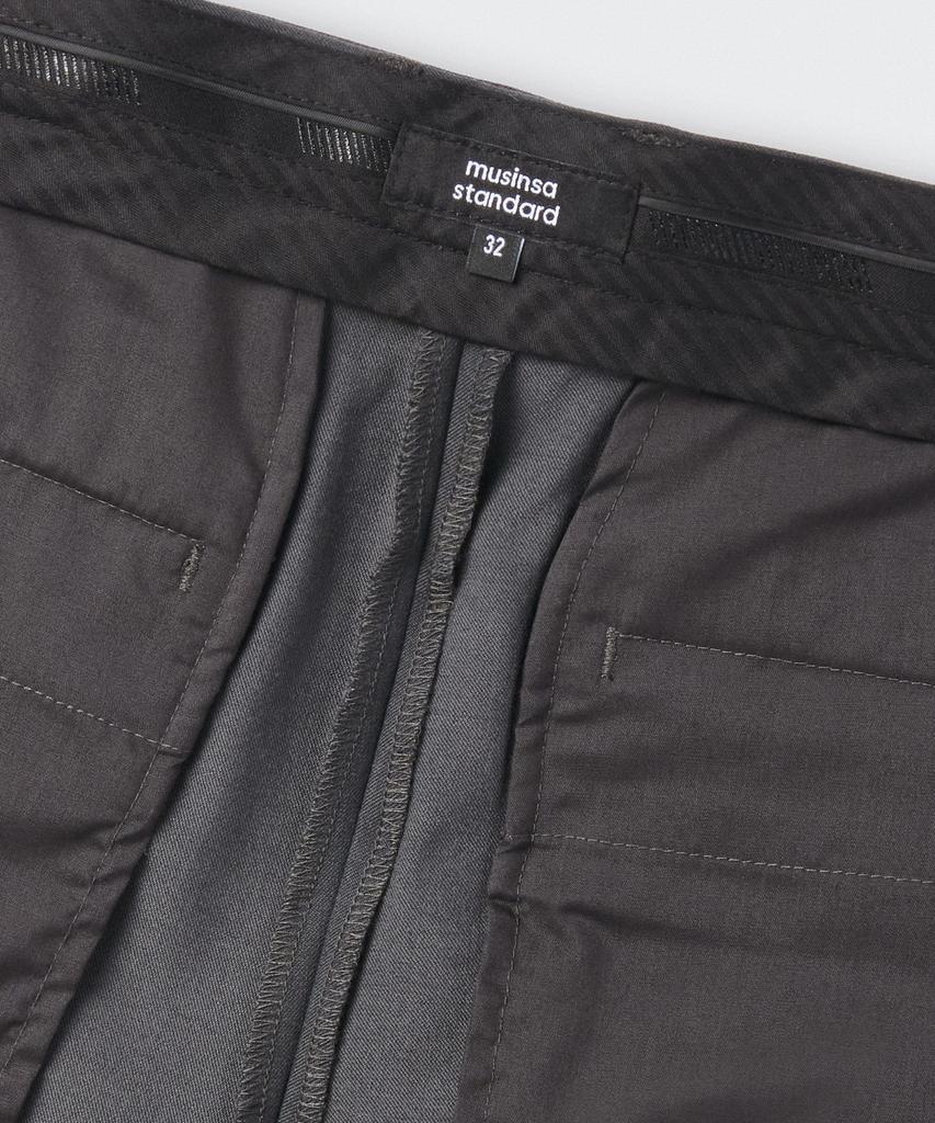 MUSINSA STANDARD Wide Bermuda Hidden Banding Half Slacks [Gray]
