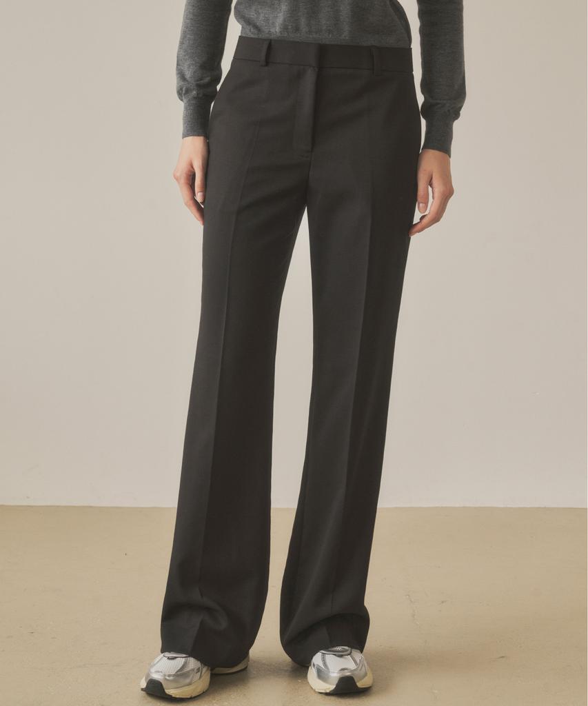 Siyajyu Sipt7090 Feminine Low-Rise Bootcut Slacks_Black