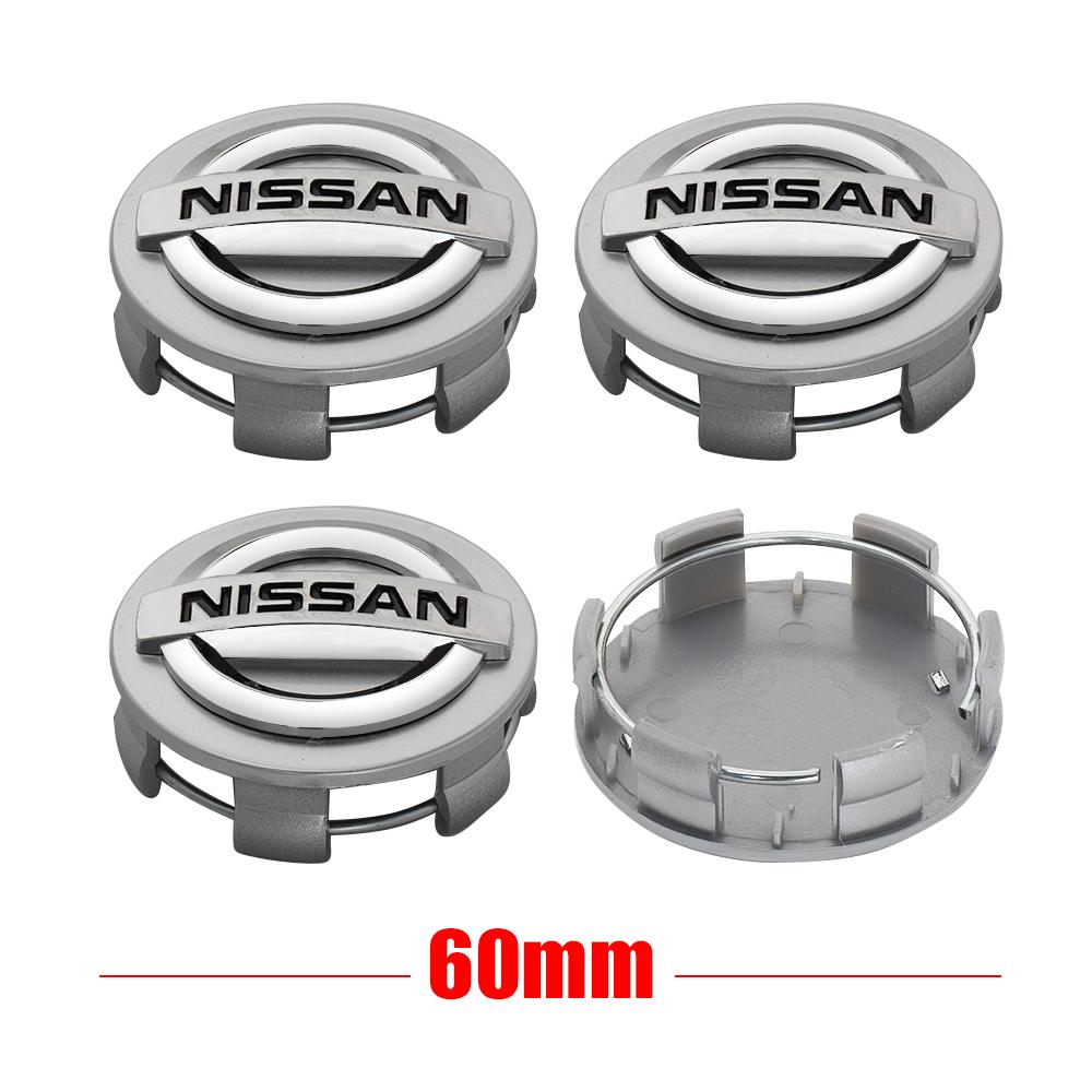 4 Stück 60mm Auto Radmitte Nabendeckel Felgenabdeckung Für Nissan X-trail Qashqai J10 J11 Note Juke Patrol Leaf Tiida Autozubehör