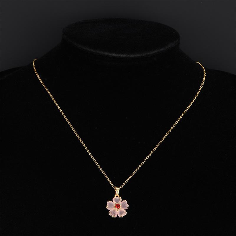 Light Luxury Pink Love Necklace Women'S High Value Versatile Temperament Collarbone Chain Accessories