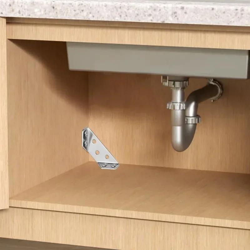 10/1Sets Universal Stainless Steel Corner Bracket Furniture Corner Connector Cabinet Table Chair Drawer Corner Brace with Screw