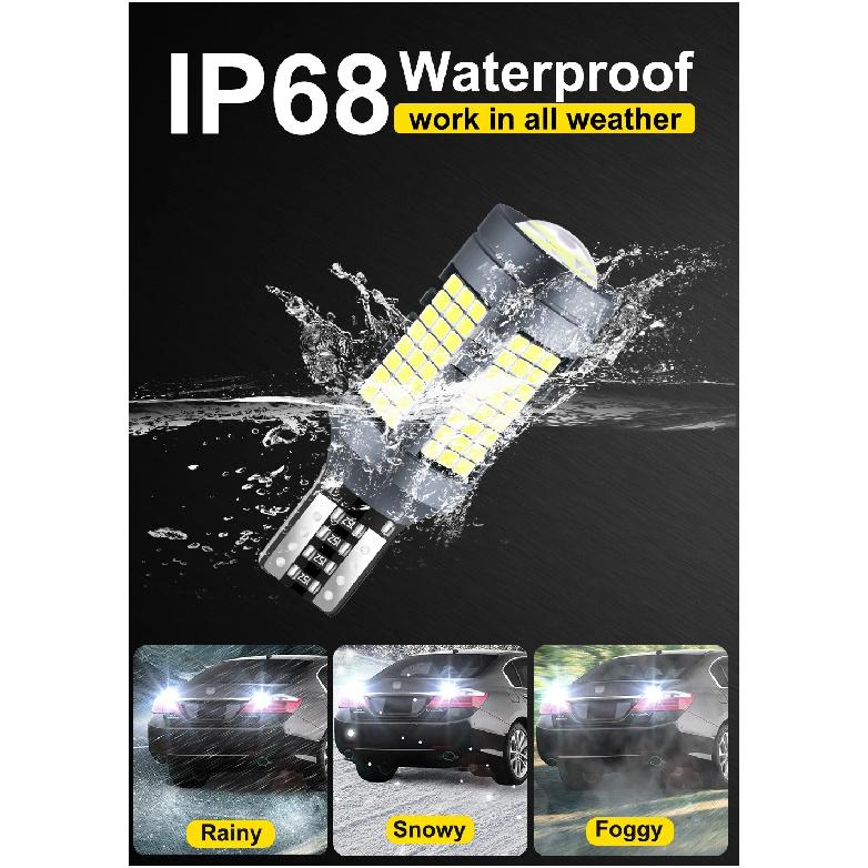 W16W T15 LED Canbus Bulb T15 Reverse Light W16W LED Reversing Lights 921 High Power Back Up Lamp Canbus Error Free White 6000K
