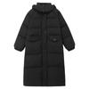 Black Long Cotton Jacket for Women In Winter New Korean Style Over-knee Warm Cotton Jacket for College Style Thickened Bread Jacket