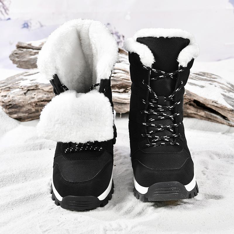 36-45 Herren/ Damen High-Top Baumwollschuhe Stiefel Übergröße Outdoor Rutschfest Wasserdicht Damen Schneestiefel