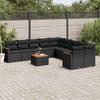 Vidaxl 11-Cz. Garten-Sitzgruppe, Kissen Schwarzer Rattan Pe