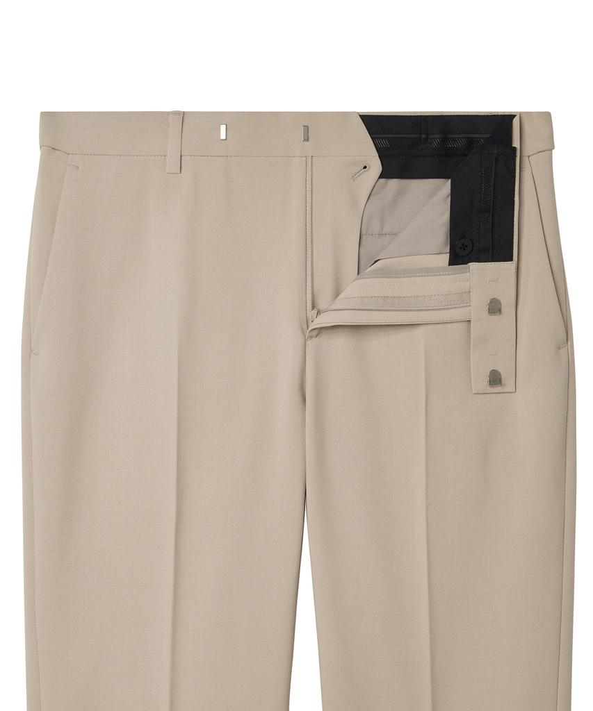 Musinsa Standard Lightweight Relaxed Tapered Hidden Banding Crop Slacks [Beige]