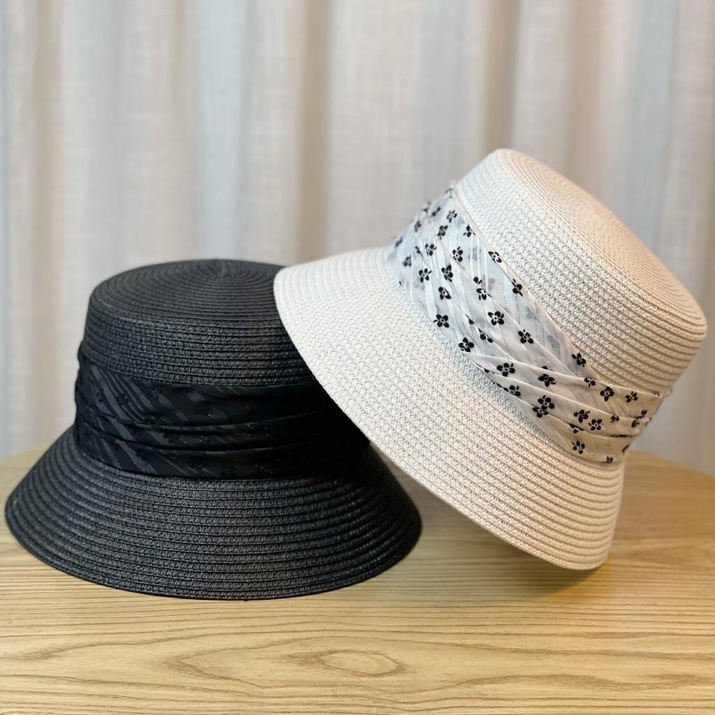 Women's Summer New Flat-Brim Sun Hat, Versatile Retro Sun Protection Hat, Flat-Top Hat, Versatile Beach Hat