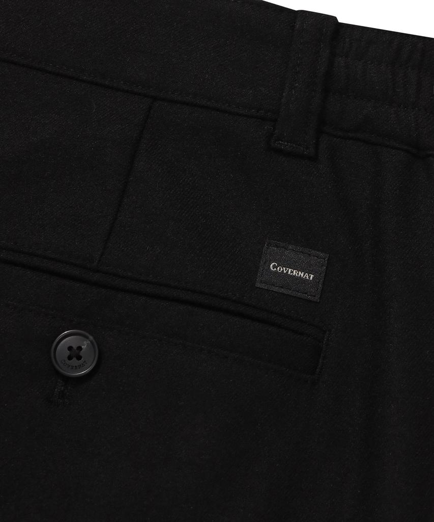 COVERNAT Peached Tr Double-Pleat Semi-Wide Fit Pants Black