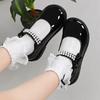 Children's Leather Shoes Black School Shoes for Girls Versatile Causal Kids Fashion Uniform Flat Shoes Non-slip Spring Autumn