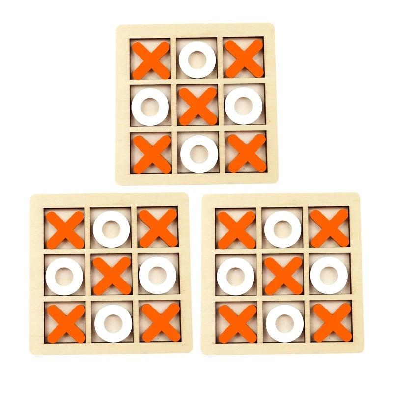 Houten Boter-kaas-en-eieren Spellen Puzzel Sjablonen XO Tafel Schaakbord Spel voor Kinderen Familie Activiteiten Educatief Speelgoed Verjaardagscadeau
