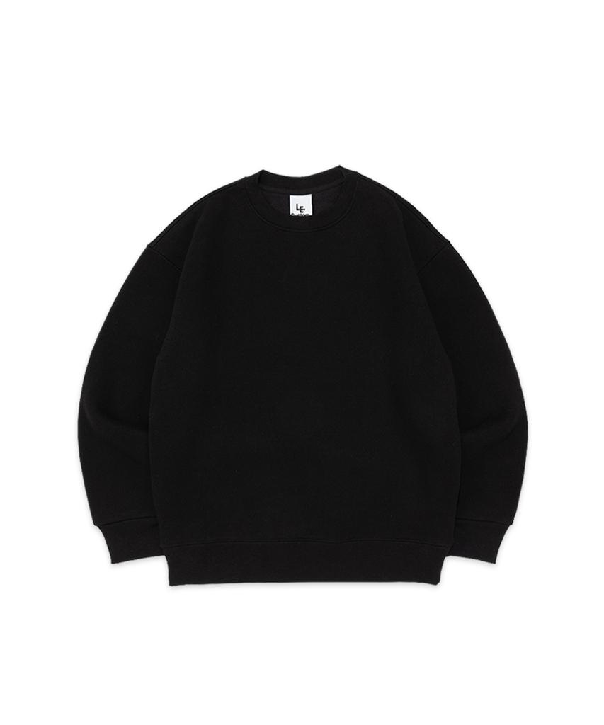 Leukeoseuteom The Essential Oversized Fleece-Lined Sweatshirt (Black)