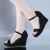 2025 New Women Shoes Platform Sandals Women Peep Toe High Wedges Heel Ankle Buckles Sandalia Espadrilles Female Sandals Shoes