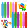 Colorful Poptelescopic Tube Stretching Corrugated Tube Children Adult Party Festival Stress Relief Toy