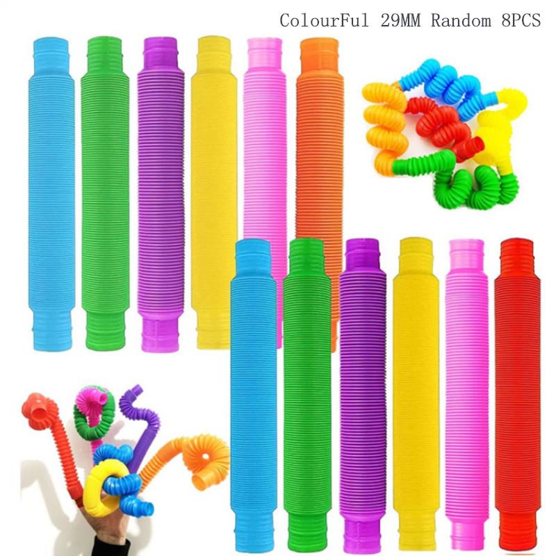Colorful Poptelescopic Tube Stretching Corrugated Tube Children Adult Party Festival Stress Relief Toy