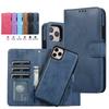 Leather Removable Flip Wallet Card Case for IPhone 13 14 15 16 Pro Max 12 Mini 11 XS XR X Plus 16Pro I16 Phone Bag Cover