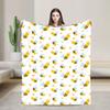 Bee In Honeycomb and Flowers Blanket Quality Warm Soft  Throw Blanket Winter Travel Office Couch Chair Graphic Bedspread