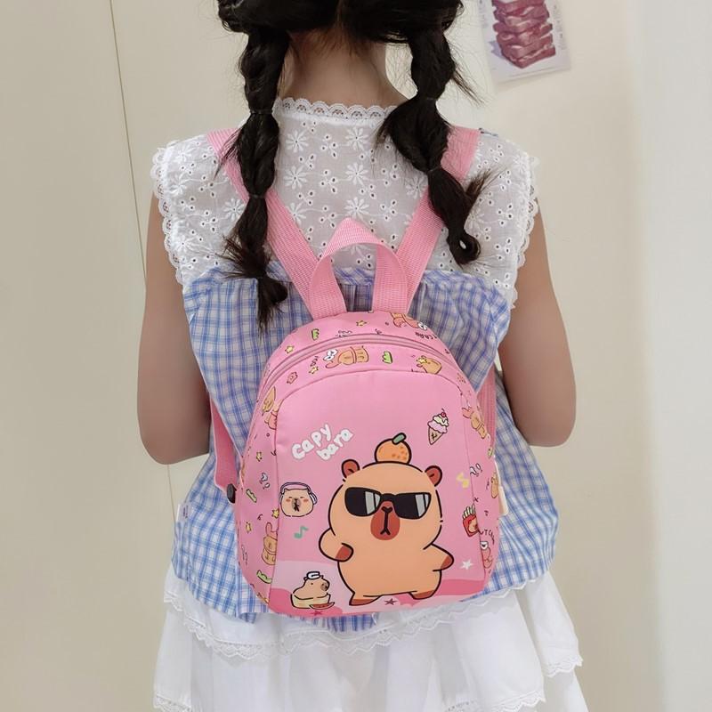 School Bag New Love Cartoon Children's Bag Kapibara Lightweight Backpack Snack Bag