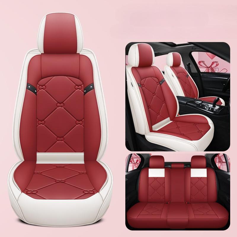 Komplettes Set 5 Sitze PU-Leder Auto-Sitzbezüge Langlebig Stützend für Volkswagen Tiguan für Hyundai Venue für KIA Sportage für Isuzu D-MAX für Modell 3