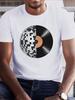 Disco Ball And Vinyl RecoQING Printed Unisex's Versatile Casual Short-Sleeved T-Shirt