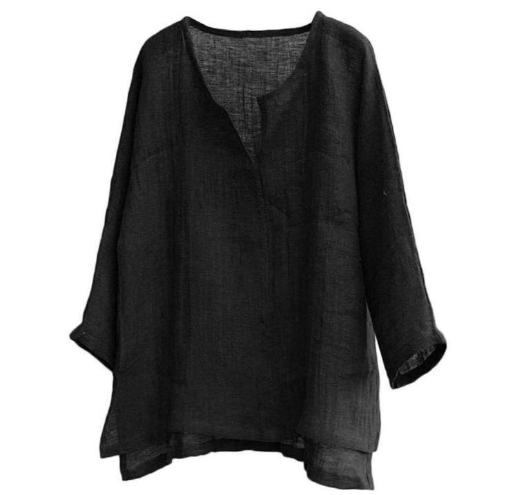Új férfi nyári tavaszi hosszú ujjú bő ing egyszínű alkalmi hosszú ujjú hideg ing Vn-eck felsők S-5XL méret