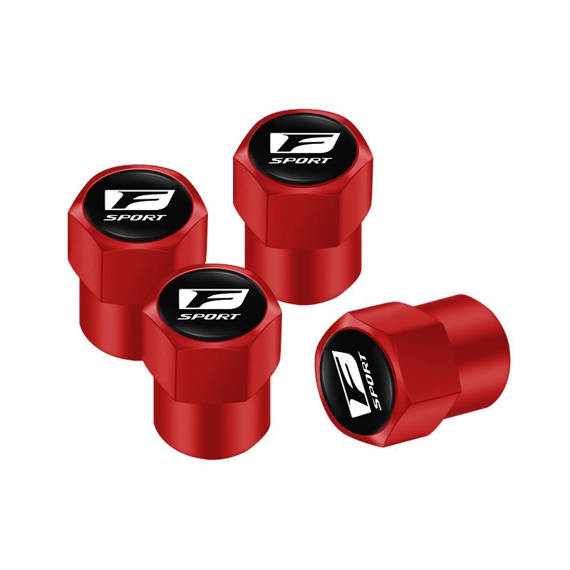 4Pcs Car Styling Metal Wheel Tire Valve Caps Dust Accessories For Lexus F SPORT Plug-in Hybrid ES UX 300e GX LBX NX RX 350h 450h