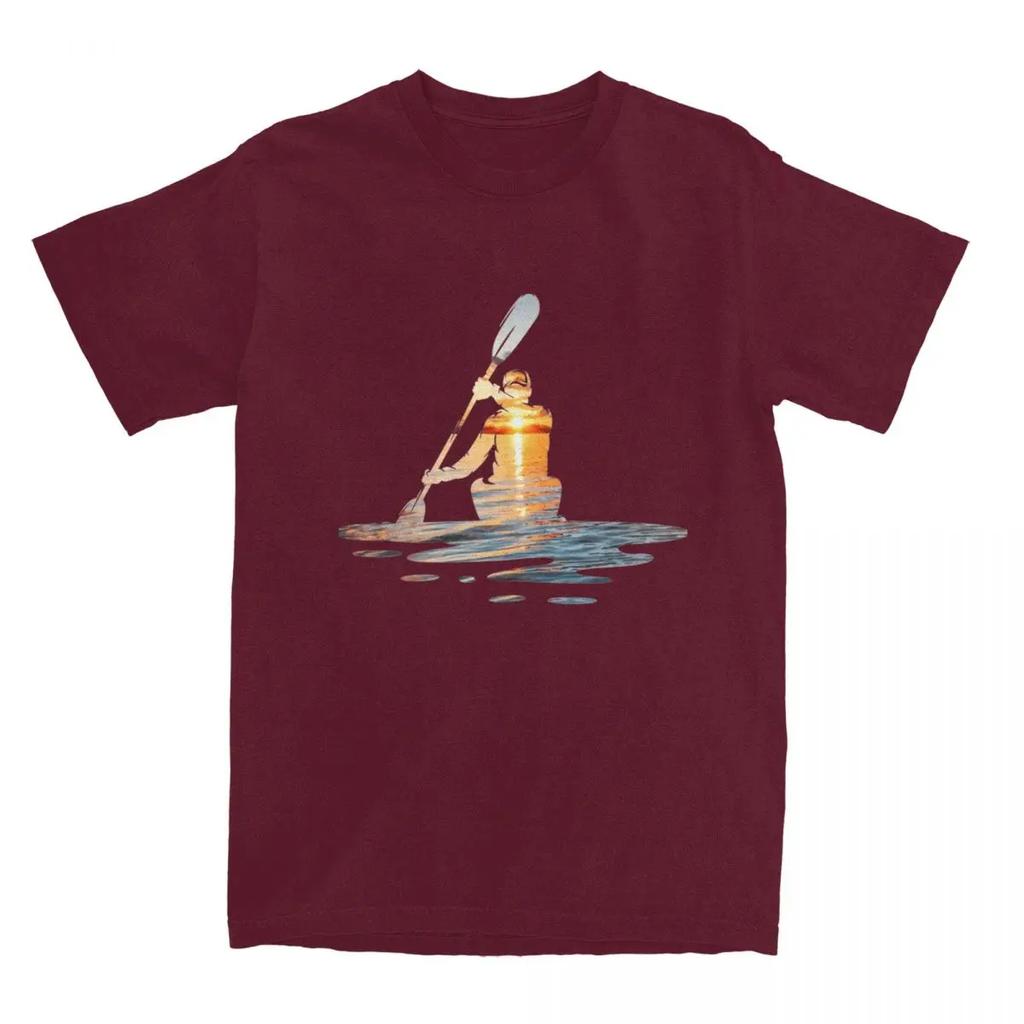 Sea Kayak Sport Kayaking for Men Women T Shirt Sunset Kayaker Merch Hipster Tees T-Shirts Cotton Gift Idea Clothes