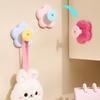 Flower Shape Suction Cup Hook, No-Drill Plastic Cabinet Handles, Rotatable Knob Adjustable Buckle for Kitchen Bathroom