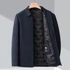 Men's Winter Down Jacket: Middle-aged Business Casual Warmth with White Duck Down and Stand Collar.