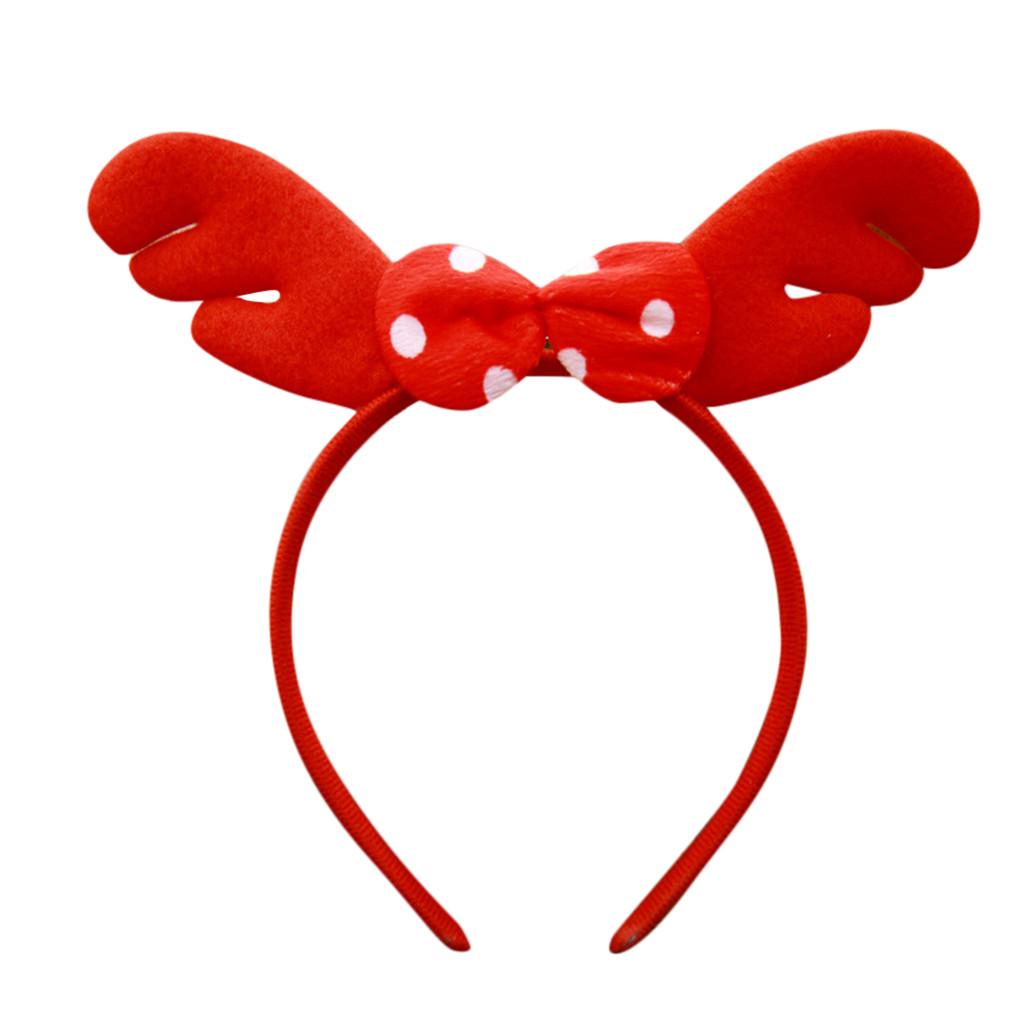 Christmas Reindeer Antler Headband for Adults and Kids Fabric Headband with Sequined Antlers and Decorative Leaves Festive Hair Accessory
