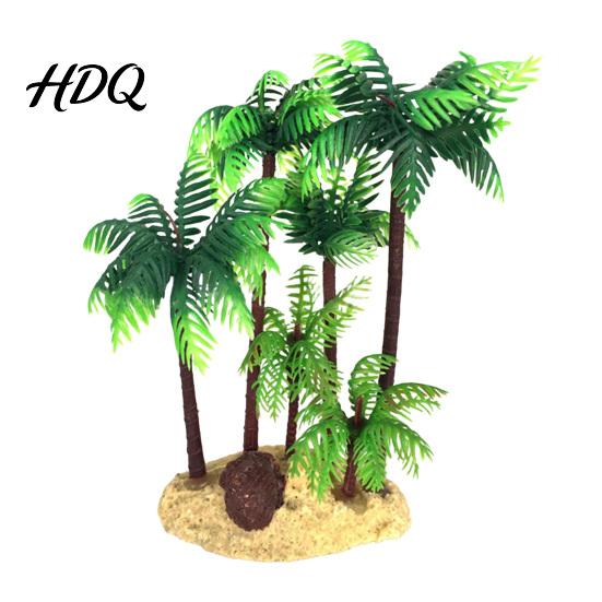 Plastic Fish Tank Decor Aquarium Artificial Plants Miniature Coconut Trees Safe Ornament