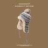 Winter Girls Sweet and Cute Plush Thickened Plush Ear Protectors Knitted Hat Warm Wool Hat Men