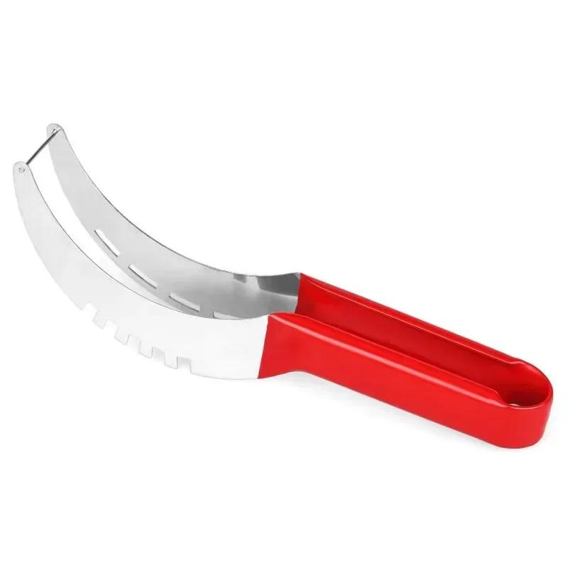 Edelstahl Wassermelonen Würfelschneider Wassermelonen Schneider Sicherer Wassermelonen Fruchtschneider Messer Melonen Schneider für Küchenhelfer