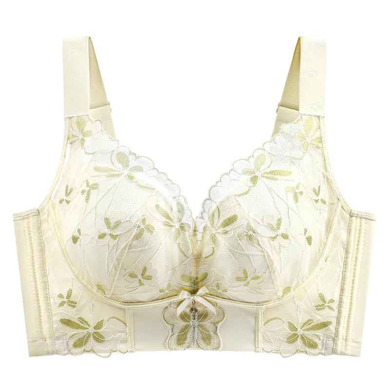 Lace Breathable Underwire Bra for Women Plus Size Bra for Women Adjustable Back Anti Sagging Gathered Top Bra