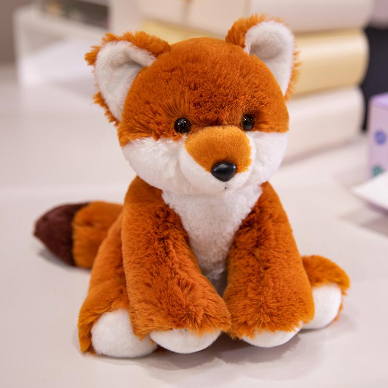 23cm Cartoon Sitting Animal Plush Toy Stuffed Pig Goat Lamb Lion Koala Fox Panda Cute Plushie Birthday Present