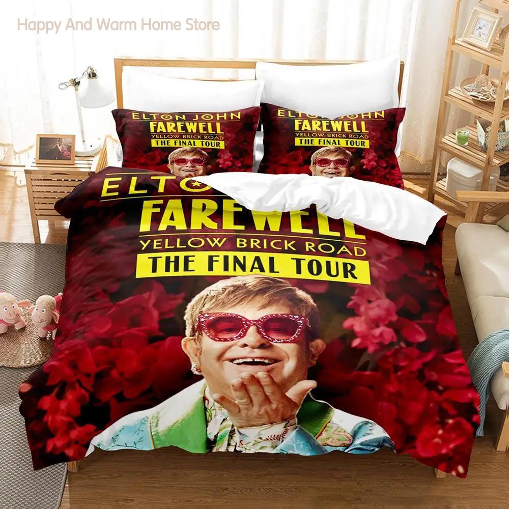 Elton John ABSCHIED Yellow Brick Road Bettwäsche-Set Einzelbett Twin Full Queen King Size Bettset Aldult Jungen Schlafzimmer Bettbezug-Sets 3D