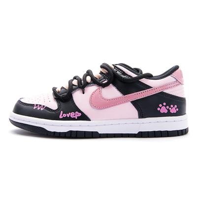 Dunk Abrasion Resistant Breathable Abrasion Resistant Breathable Low Top Skateboard Shoes Unisex Black Pink DD1391-100(Team1461-)
